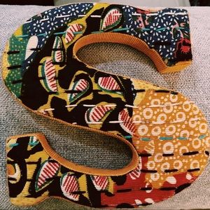 ANTHROPOLOGIE Quilted Monogram Letter S Wall Decor